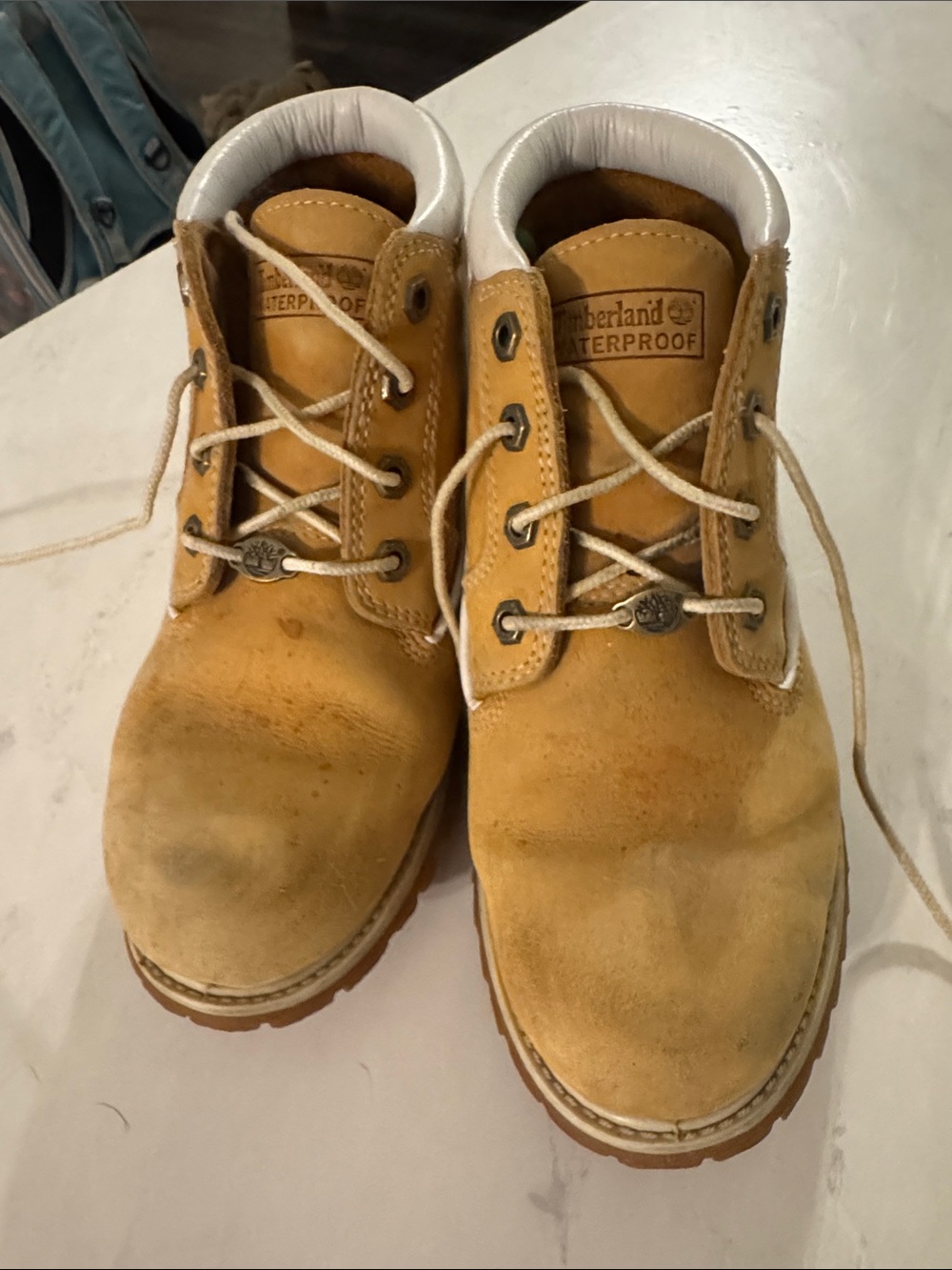 Timberland Wheat Tan and White Ankle Work Boots